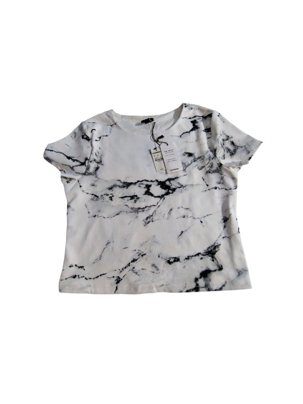 Express Womens Body Contour Marble Print Sleeveless Top Size L Smooth Sculpt